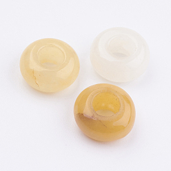 Топаз Нефрит Натуральный топаз нефрит европейский бисер, бусины с большим отверстием, рондель, 12x6~7 мм, отверстие : 5 мм