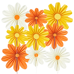 (52) Непрозрачная лаванда 9шт. бумажных цветов для самостоятельного изготовления веера, на день рождения свадебные украшения, разноцветные, 371x340x19.5 мм