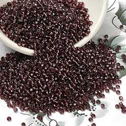 Индиго 12/0 круглый стеклянный бисер класса А, серебряная линия, индиговые, 12/0, 2x1.5 мм, отверстие : 0.3 мм, около 30000 шт / упаковка