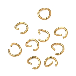 Настоящее золото 18K 304 из нержавеющей стали открыты кольца прыжок, ионное покрытие (ip), реальный 18 k позолоченный, 4x0.5 мм, внутренний диаметр: 3 мм