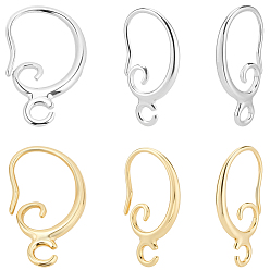 (52) Непрозрачная лаванда 40 шт. 2 цвета латунные крючки для сережек, с горизонтальной петлей, разноцветные, 16.5x1.5 мм, отверстие : 1.5 мм, 18 датчик, штифты : 1 мм, 20 шт / цвет