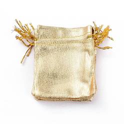 Gold Organza Bags, Golden, about 10cm wide, 12cm long