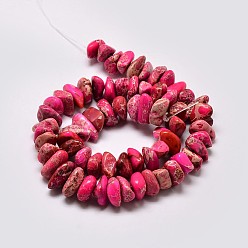 Mixed Color Natural Imperial Jasper Beads Strands, Nuggets, Dyed, Mixed Color, 8~16x4~10mm, Hole: 1mm, about 15.7 inch