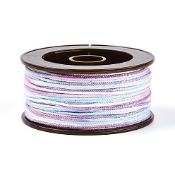 Средний Фиолетовый 27м сегментные окрашенные круглые полиэфирные витые шнуры, с пластиком для животных, для изготовления ювелирных изделий, средне фиолетовый, 1 мм, около 29.53 ярдов (27 м) / рулон