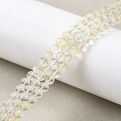 Светло-желтый Арбуз камень стеклянные бусы пряди, круглые, светло-желтый, 4 мм, отверстие : 0.7 мм, около 96~100 шт / нитка, 15.67~15.91 дюйм (39.8~40.4 см)