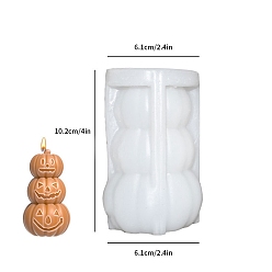 Белый Шляпа на хеллоуин злая тыква ароматерапевтическая свеча силиконовая форма, Гипсовое украшение в виде тройной тыквенной головы своими руками, белые, 61x102 мм