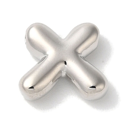 Letter X Brass Pendants, Long-Lasting Plated, Platinum, Letter X, 10x11x3.5mm, Hole: 1.2mm