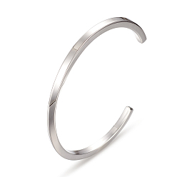 Stainless Steel Color 304 Stainless Steel Cuff Bangles, Stainless Steel Color, 1-7/8 inch~2-1/2 inch(46~62mm)