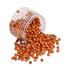 Сиена 500 бусины из натурального дерева пекан, круглые, цвет охры, 6.5x6 мм, отверстие : 2 мм