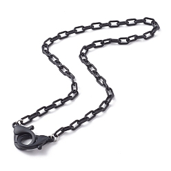 Black Personalized Opaque Acrylic Cable Chain Necklaces, Handbag Chains, with Plastic Lobster Claw Clasps, Black, 23.03 inch(58.5cm)