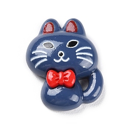 Cat Shape Кабошоны из непрозрачной смолы на тему Хэллоуина, для изготовления ювелирных изделий, форма кошки, 27x21.5x8 мм