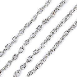 Платина Железо кабельные сети, , несварные, с катушкой, овальные, без свинца, платиновый цвет, 4x3x1 мм, около 328.08 футов (100 м) / рулон