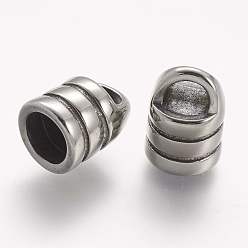 Античное Серебро 304 концы из нержавеющей стали шнур, Торцевые крышки, античное серебро, 13x10 мм, отверстие : 3 мм, внутренний диаметр: 7 мм