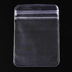 Прозрачный Прозрачные пластиковые сумки на молнии, пакеты с самоуплотнением, прямоугольные, прозрачные, 7x5x0.15 см