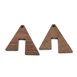 Треугольник Деревянные подвески из ореха, кокосового коричневый, треугольные, 30x33x2.7 мм, отверстие : 2 мм