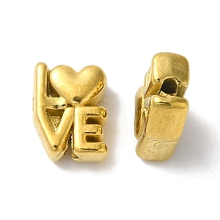 Золотой 304 из нержавеющей стали бусы, Слово любовь, золотые, 8x6x3.5 мм, отверстие : 1 мм