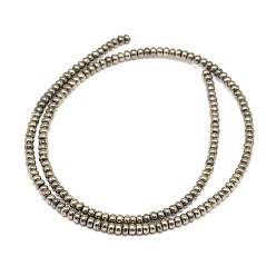 Pyrite Rondelle Natural Pyrite Beads Strands, 4x3mm, Hole: 1mm, about 200pcs/strand, 15.7 inch