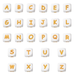 Letter A~Z 26шт 26 стили силиконовые бусины, куб с письмом, Письмо ~ Z, 12x12x12 мм, отверстие : 2 мм, 1 шт / стиль