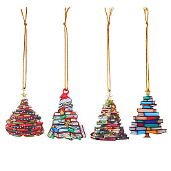 Mixed Shapes 4 сумки 4 стили акриловых подвесных украшений для рождественской елки, автомобильные подвесные украшения, разнообразные, 79.5~80x59.5~62x3 мм, отверстие : 3~4 мм, 1 сумка / стиль