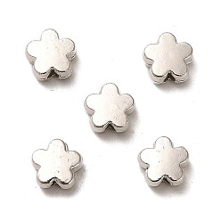 Платина CCB пластиковые шарики, цветок, платина, 6x6x2.8 мм, отверстие : 1.2 мм