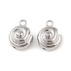 Платинированный Латунь прелести, без кадмия, без никеля и без свинца, улитка, Реальная платина, 13x10.5x6.5 мм, отверстие : 1.6 мм