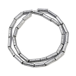 с Платиновым Покрытием Гальванические бусины из натуральной лавы, колонка, с покрытием платиным, 13x4 мм, отверстие : 1 мм, около 31 шт / нитка, 15.35''~15.75'' (39 см)