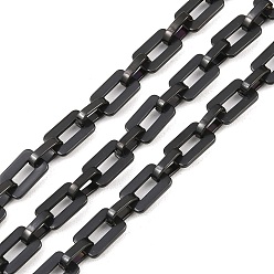 Черный 201 цепи прямоугольные звенья нержавеющие, ионное покрытие (ip), несварные, с катушкой, чёрные, ссылка: 12x8x1.5мм и 10x6.5x2.5мм