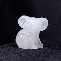 Хрусталь Украшение дисплея скульптуры из натурального кварца, для домашнего офисного стола, коала, 32x30 мм