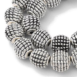 Античное Серебро Круглые тибетском стиле шарики сплава, без кадмия и без свинца, 9 мм, Отверстие : 2 мм, около 25 шт / нитка
