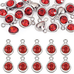 Гиацинт 20 шт. граненые стеклянные подвески, со сплавочной фурнитурой, слеза, очарование камня января, гиацинт, 11.3x7.2x4.2 мм, отверстие : 1.2 мм