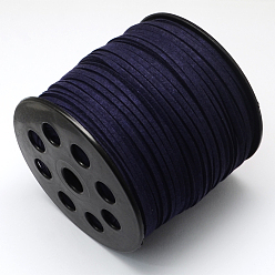 Midnight Blue Faux Suede Cord, Faux Suede Lace, Midnight Blue, 2.7x1.4mm, about 98.42 yards(90m)/roll