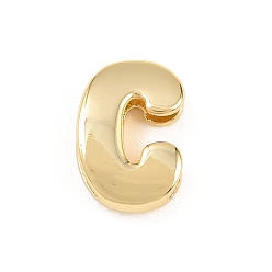 Letter C Латунные бусины, долговечный, стойки покрытие, без свинца и без кадмия, реальный 18 k позолоченный, буква С, 13x9x4.5 мм, отверстие : 11x3 мм