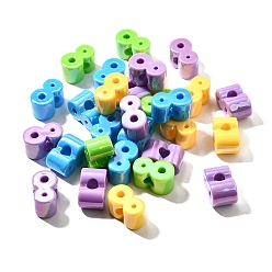 Number Непрозрачные акриловые бусины с УФ-покрытием, радужный, число, 8, 23x14x14 мм, отверстие : 6 мм