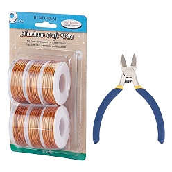 Оранжевый Круглая алюминиевая проволока, кусачками, оранжевые, 15 датчик, 1.5 мм, 10 м / рулон, 6 рулонов