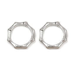 Платина Латуни Twister застежками, без кадмия и без свинца, восьмиугольник, платина, 21x21x3.5 мм, внутренний диаметр: 16 мм