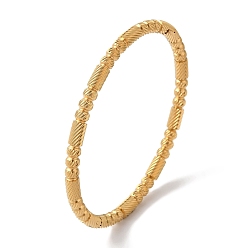 Золотой Текстурное ионное покрытие (IP) 304 браслеты из нержавеющей стали для женщин, золотые, 1/8~1/4 дюйм (0.45~0.5 см), внутренний диаметр: 2-3/8 дюйм (6 см)