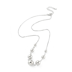 Платина Латунные ожерелья с покрытием стойки, долговечный, без свинца и кадмия, круглые, платина, 16.89 дюйм (42.9 см)