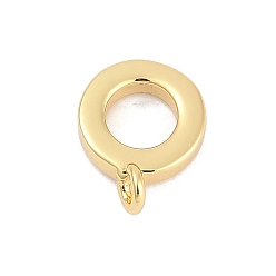 Настоящее золото 18K Поручни из латунной трубки, Кольца, реальный 18 k позолоченный, 12x9x2.5 мм, отверстие : 1.5 мм