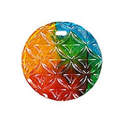 Круглые Силиконовые формы для кулона с тиснением в виде цветка своими руками, формы для литья смолы, для уф-смолы, изготовление ювелирных изделий из эпоксидной смолы, круглый узор, 74x11 мм, отверстие : 4x9 мм, внутренний диаметр: 69 мм