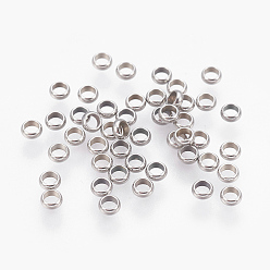 Нержавеющая Сталь Цвет Устойчивы к потускнению 201 бусины из нержавеющей стали, рондель, цвет нержавеющей стали, 3x1 мм, отверстие : 1.8 мм
