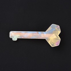 Golden Acryl-Haarkralle, mit  eisernem Zubehör, Haar-Accessoires für Mädchen, Schlüssel, golden, 68x30x14 mm