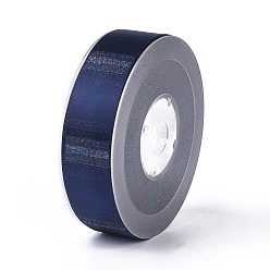 Bleu De Prusse Ruban satin polyester double face, avec couleur argent métallique, null, 1 pouces (25 mm), à propos de 100yards / roll (91.44m / roll)
