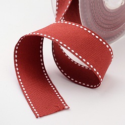 (123L) Белый крем непрозрачный блеск Grosgrain полиэфирные ленты для подарочных упаковок, огнеупорный кирпич, 5/8 дюйм (16 мм), около 100 ярдов / рулон (91.44 м / рулон)