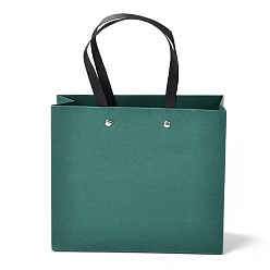 Темно-серый Прямоугольные бумажные пакеты, с нейлоновыми ручками, для подарочных пакетов и сумок, темно-серый, 21x0.4x18 см