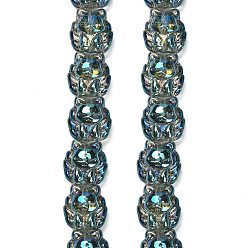 чирок Гальванические стеклянные бусины, лиса, с половиным покрытием, с покрытием цвета радуги, зелено-синие, 18x18x13.5 мм, отверстие : 1.5 мм, около 40 шт / нитка, 27.17'' (69 см)