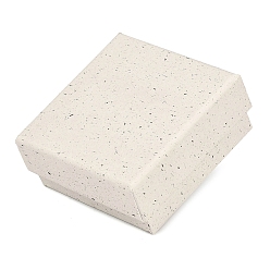 Морская Ракушка Квадратные бумажные коробки для хранения украшений с губкой внутри, подарочная упаковка, цвет морской раковины, 7.65x7.65x3.45 см