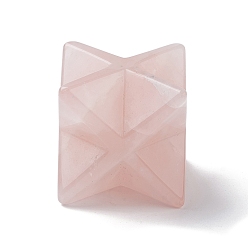 Розовый Кварц Скульптура из натурального розового кварца, целебный кристалл, звездный орнамент меркаба, Декоратор стола для домашнего офиса, 29.5~30x29~29.5x29~29.5 мм
