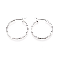 Платинированный Серьги из 304 нержавеющей стали, с латунным, Реальная платина, 24.5~26x25x2.5 мм