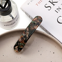 Коричневый Овальные заколки для волос из ацетата целлюлозы, со стразами, аксессуары для волос для женщин и девочек, кофе, 16x86 мм