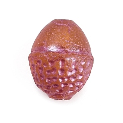 Индийский Красный Непрозрачные бусины из прозрачного стекла, желудь, Индийская красная, 12x10 мм, отверстие : 1 мм